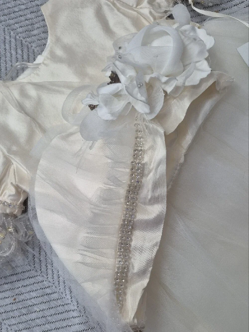 NWT Christie Helene Luxury Heirloom Rare Silk Couture Christening Gown Bonnet 6M